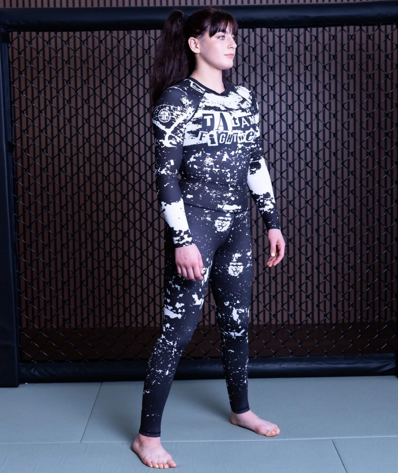 Ladies Helena Punk Leggings - Black & White - Image 8