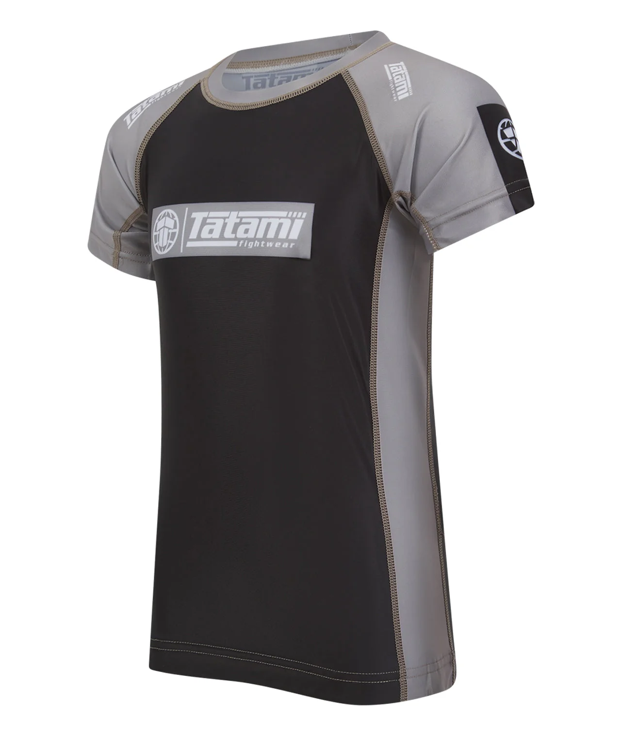 Kids IBJJF Ranked Short Sleeve Rash Guard - Grey - Image 2
