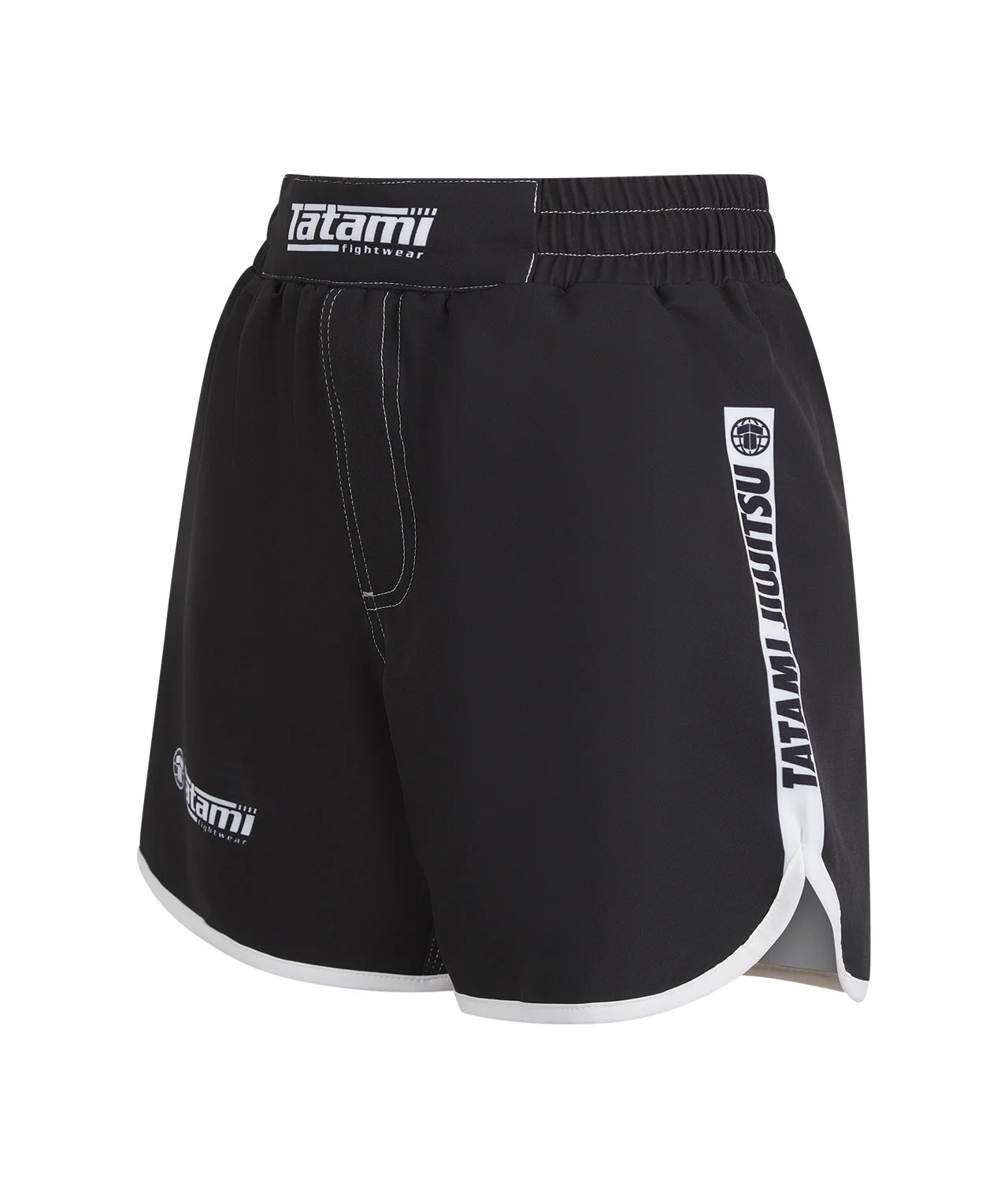 Ladies Contrast High Cut Shorts - Black & White - Image 2