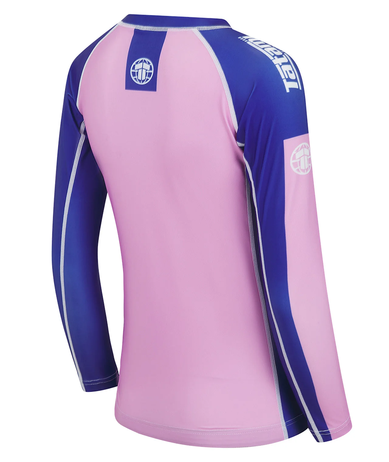 Ladies Contrast Long Sleeve Rash Guard - Pink & Navy - Image 5