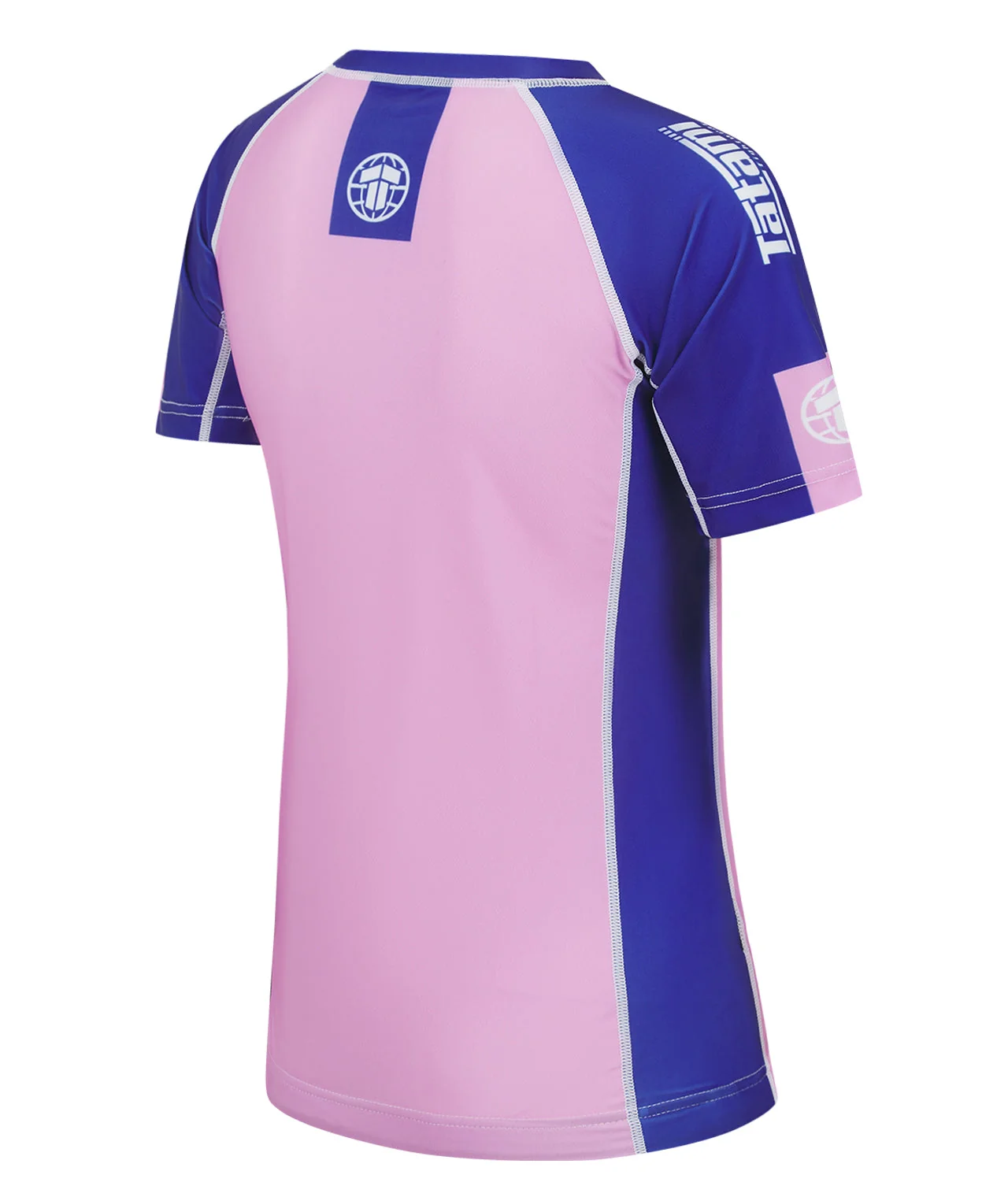 Ladies Contrast Short Sleeve Rash Guard - Pink & Navy - Image 5