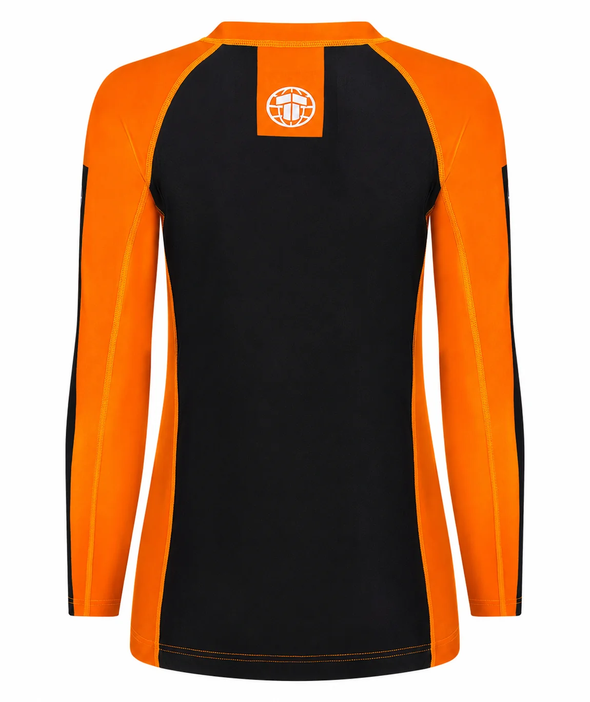 Ladies IBJJF Ranked Long Sleeve Rash Guard - Orange - Image 3