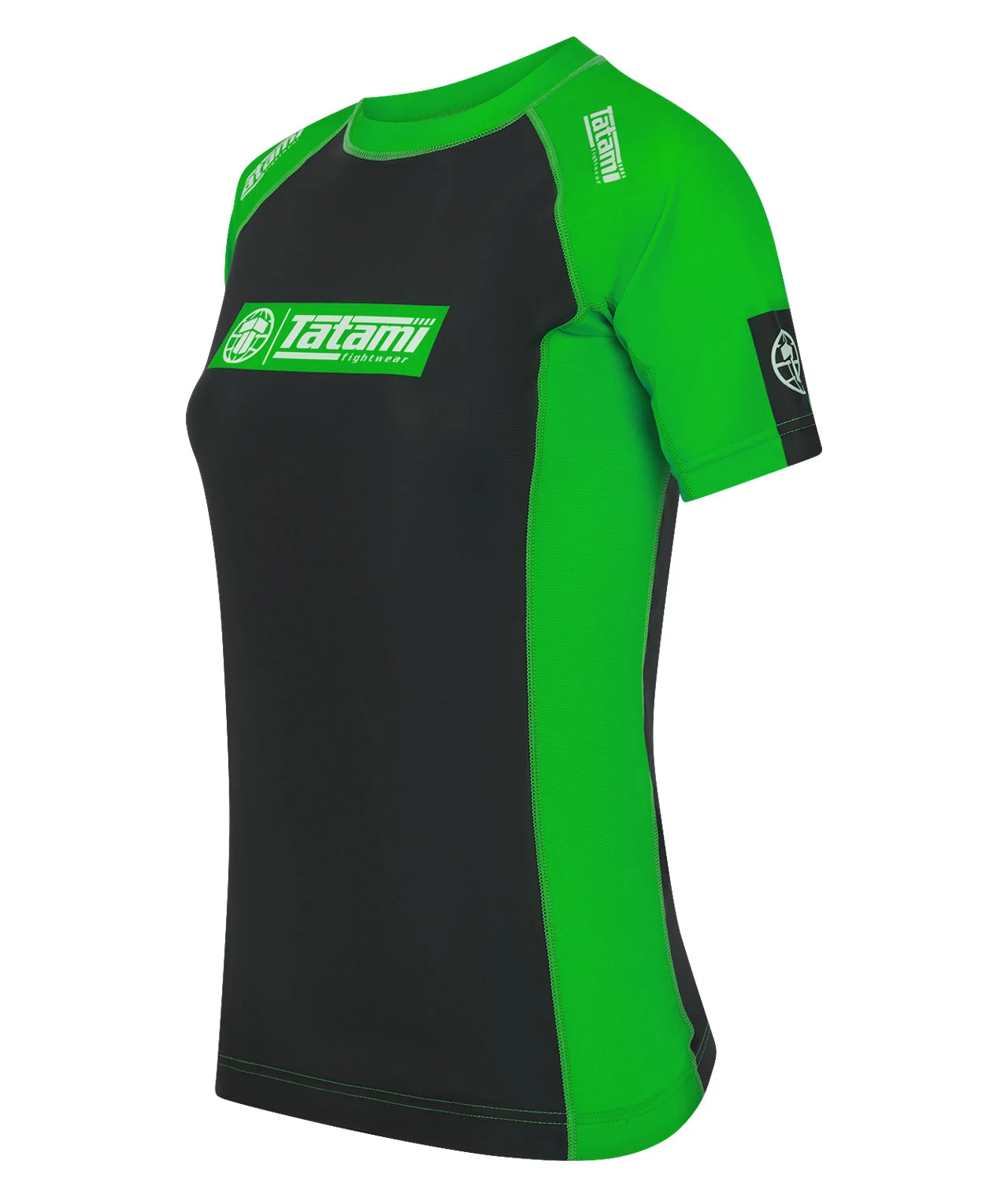 Ladies IBJJF Ranked Short Sleeve Rash Guard - Green - Image 2