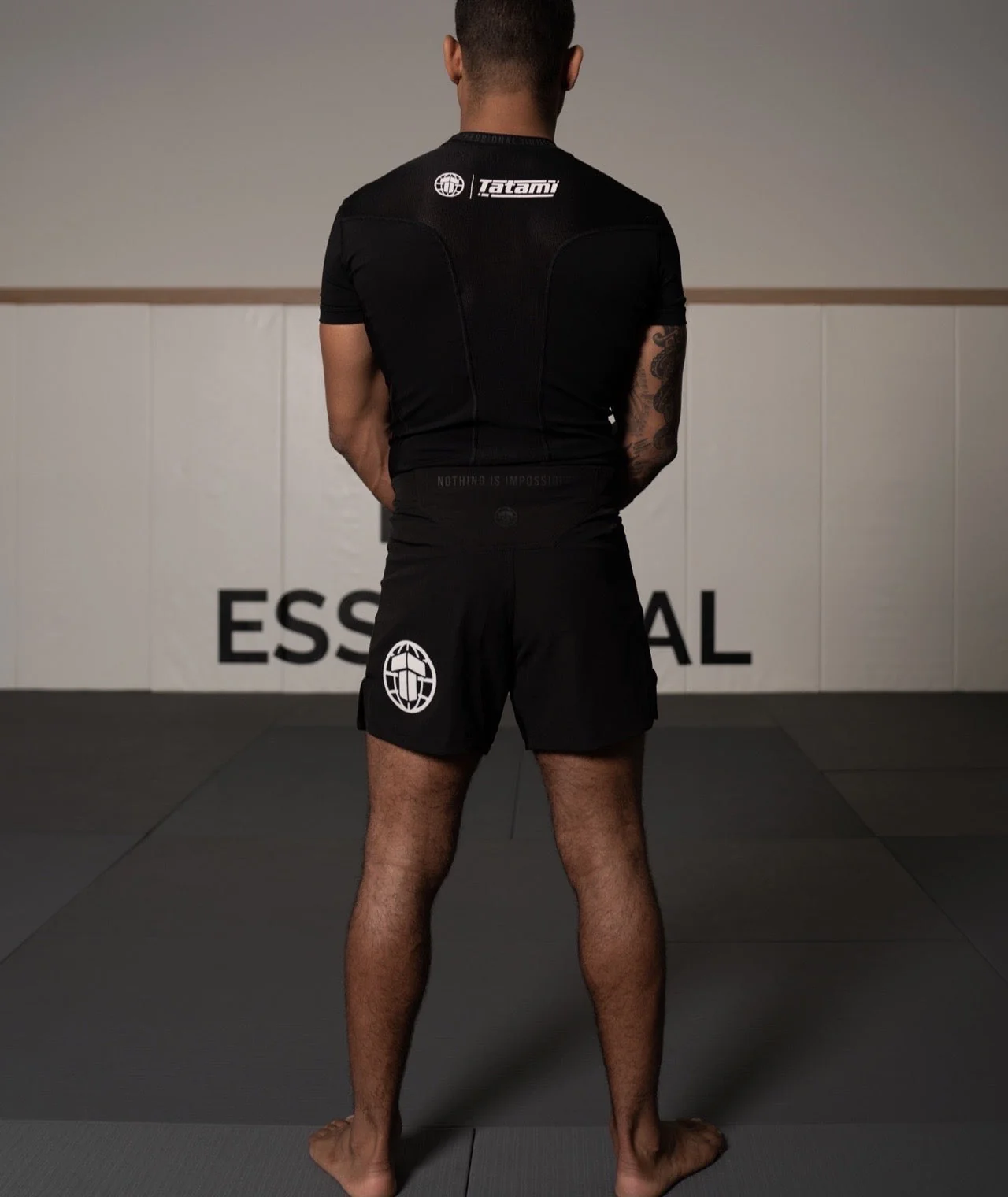 Tatami Pro Grappling Shorts - White on Black - Image 7